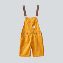Color denim men overall shorts