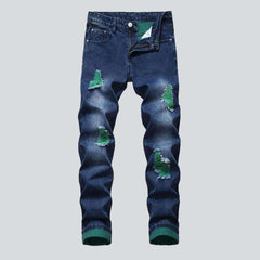 Color ripped men jeans