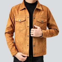 Color slim biker men jean jacket