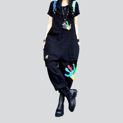Color y2k denim jumpsuit for ladies