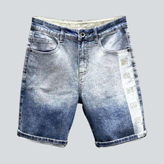 Contrast wash baggy denim shorts