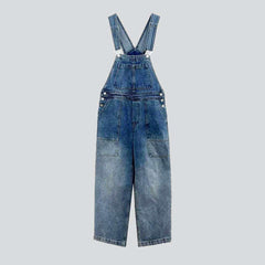 Contrast wash women denim dungaree