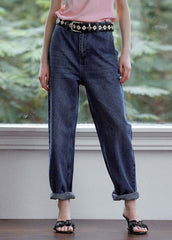 DIY Navy Oversized High Waist Denim Pants