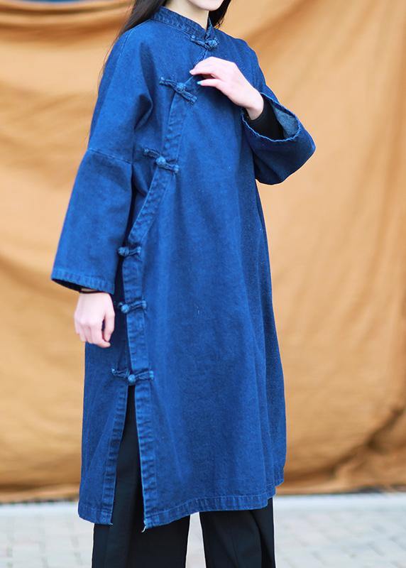 DIY Denim Dark Blue Quilting Dresses Stand Collar Baggy Dresses Rae Jeans diy-denim-dark-blue-quilting-dresses-stand-collar-baggy-dresses-rae-jeans