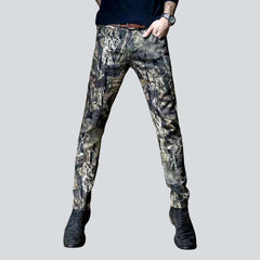 Dark print jeans for men