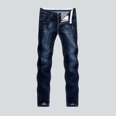 Dark wash sanded men jeans