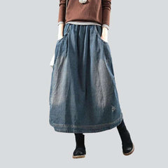 Dark wash urban denim skirt