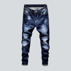 Dark wash whiskered men jeans