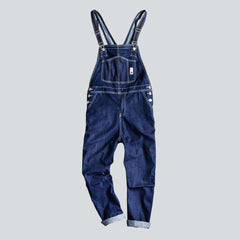 Denim blue men bib overall