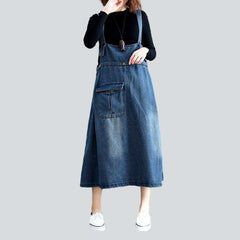 Denim dress with cargo pocket