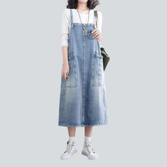 Denim dress with cargo pockets