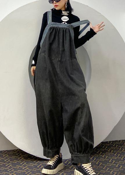 Denim overalls 2021 new plus size casual nine-point lantern pants female jumpsuit