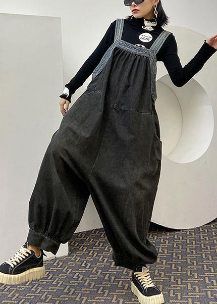 Denim overalls 2021 new plus size casual nine-point lantern pants female jumpsuit