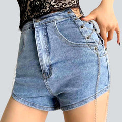 Jeansshorts mit Kettenkordelzug