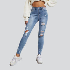 Distressed skinny women jeans