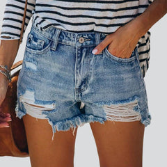 Distressed summer women jeans shorts