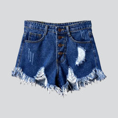 Distressed urban women denim shorts