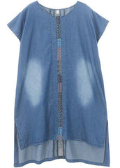 Elegant Cotton clothes Indian Casual Spliced Pockets Denim Dress