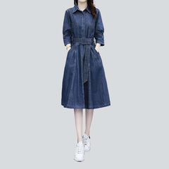 Elegant classic women jeans dress