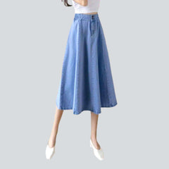 Elegant denim skirt with rubber