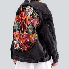 Embroidered women denim jacket