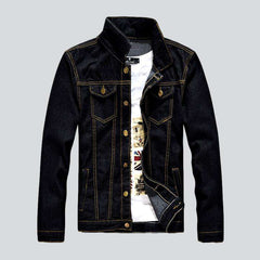 Exposed seams men denim jacket