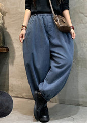 Blue denim lantern Pants Winter thick