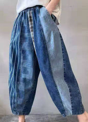 Fine Blue Patchwork denim Pants