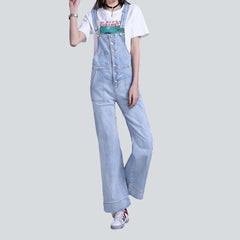 Flared women denim overall