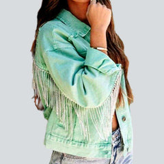 Fringe y2k women denim jacket