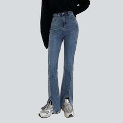 Front slit boot cut jeans