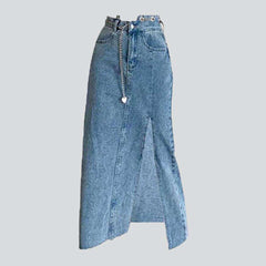 Maxi-Jeansrock mit Schlitz vorne