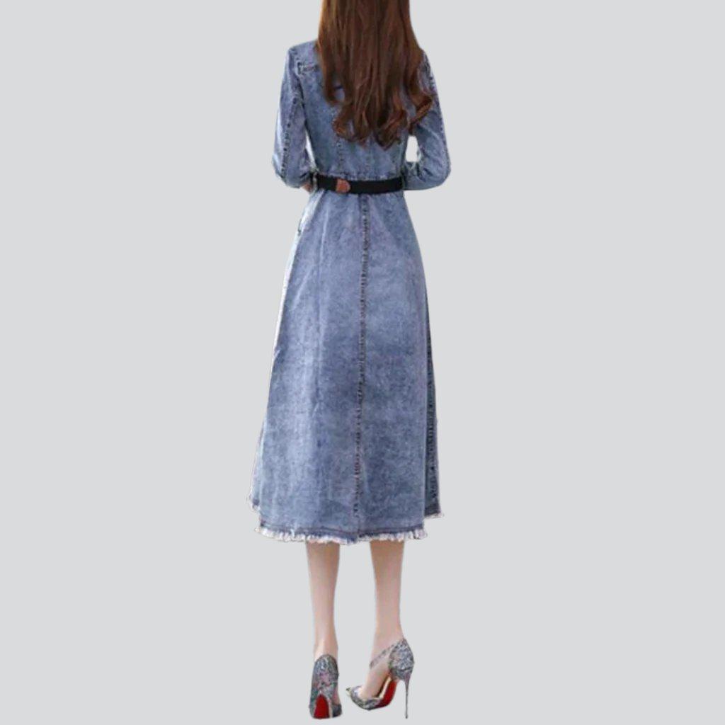 Raw hem vintage denim dress