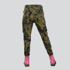 Quality camouflage women biker jeans