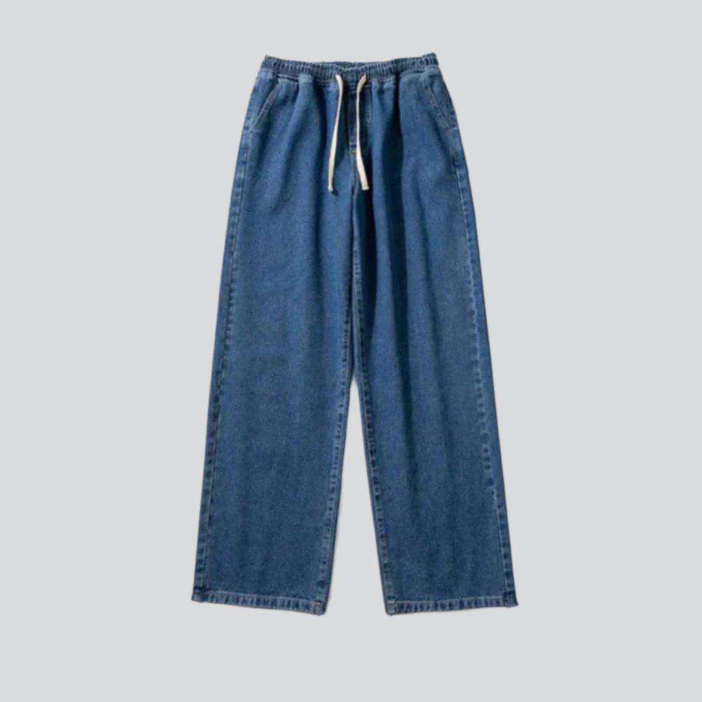 Baggy denim joggers for men