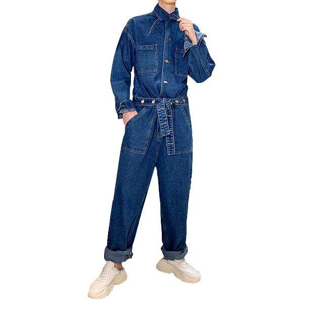 Long sleeve men denim overall