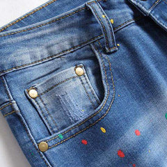 Jeans mit Badge-Stickerei für Herren