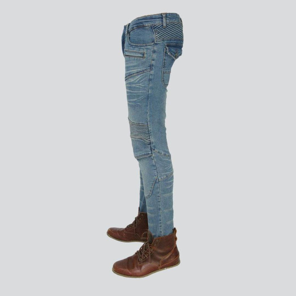 Skinny men biker jeans