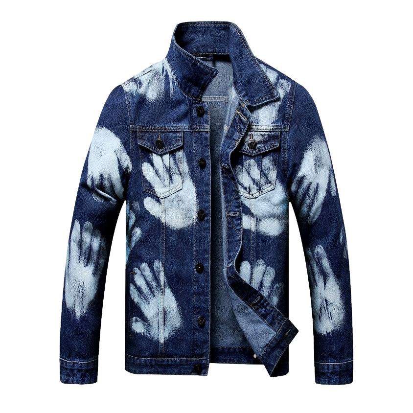 Handbemalte Jeansjacke für Herren