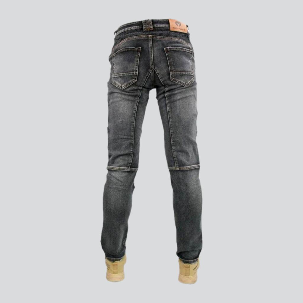 Mid-waist motorcycle jeans for men