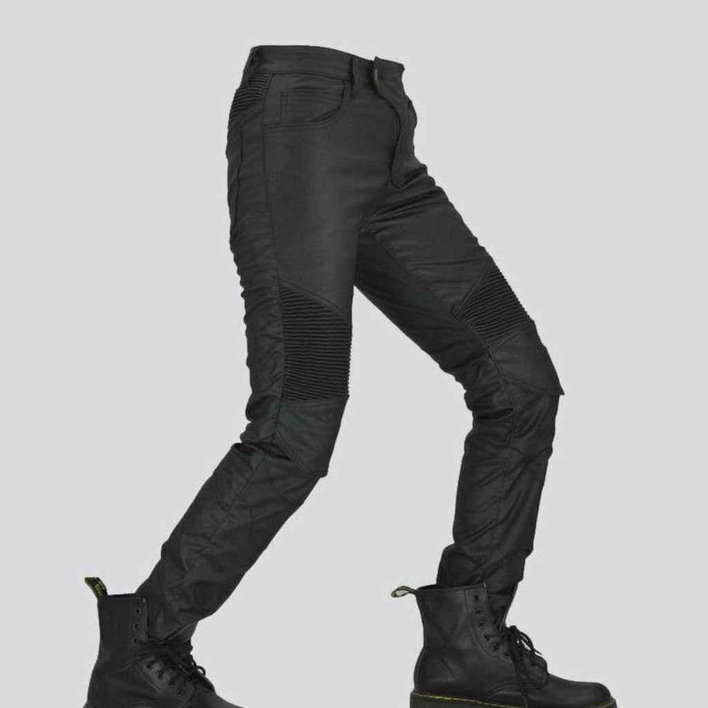 Waterproof coated men biker jeans