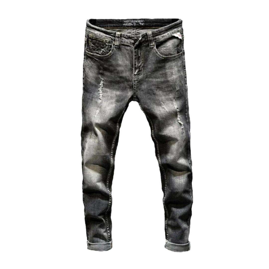 Dark grey men torn jeans