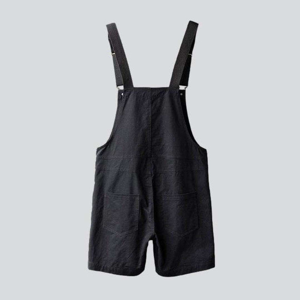 Color denim men overall shorts