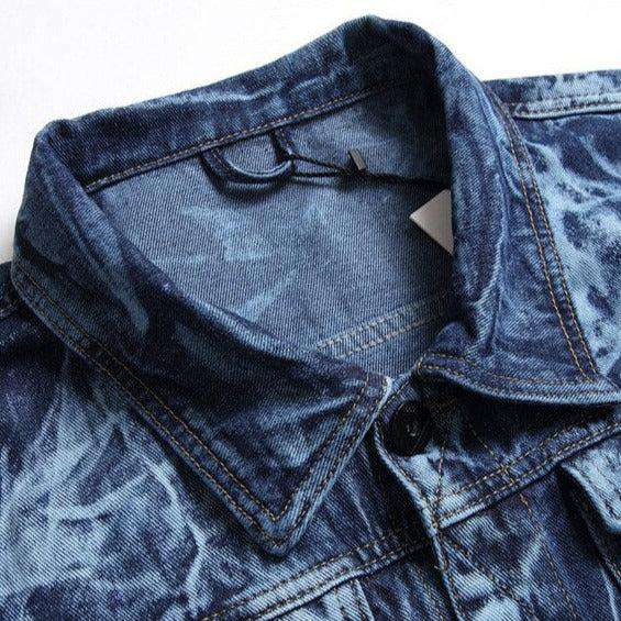 Bleach-painted men denim jacket