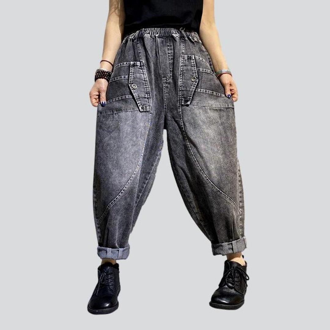 Vintage graue Baggy-Jeanshose