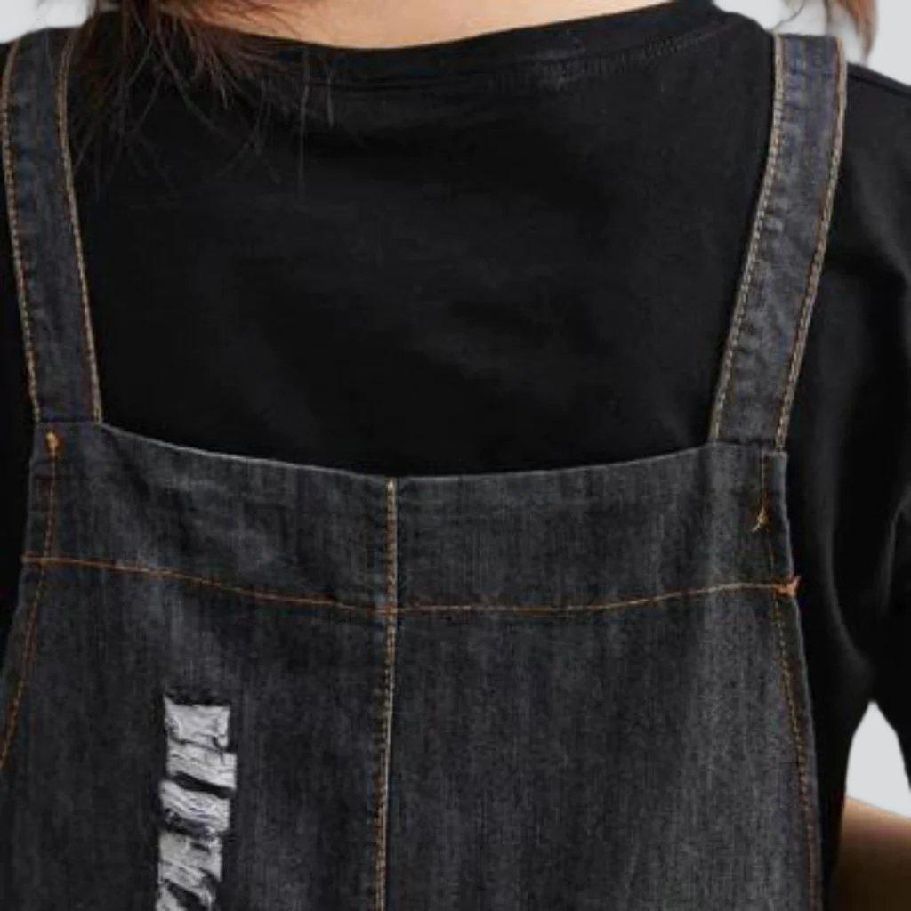 Vintage black urban denim dress