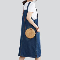 Simple sleeveless women denim dress