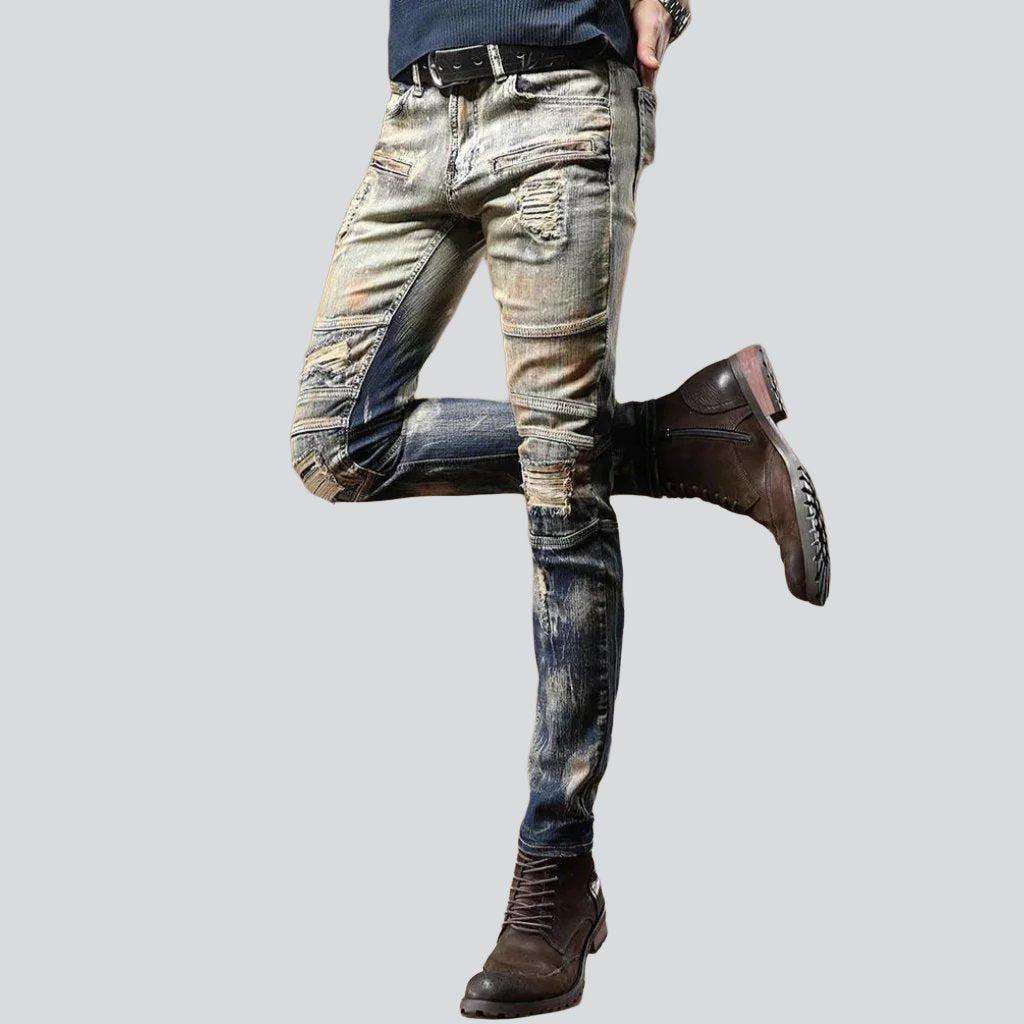 Aged trendy jeans for men