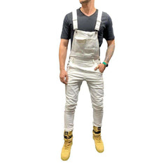 Color denim jumpsuit for men