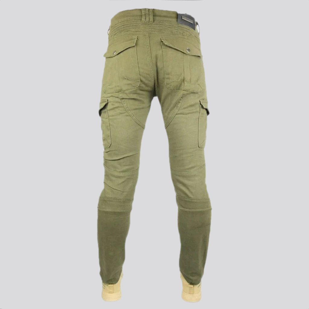 Pantalones vaqueros cargo ajustados de estilo motero